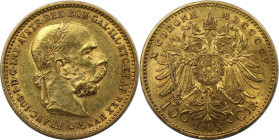 RDR – Habsburg – Österreich, KAISERREICH ÖSTERREICH. Franz Joseph I. (1848-1916). 10 Kronen 1905. Gold. 3,39 g. Stempelglanz