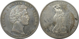 Altdeutsche Münzen und Medaillen, BAYERN / BAVARIA. Ludwig I. (1825-1848). "Bayerische Hypothekenbank". Geschichtstaler 1835, Silber. AKS 133. Vorzügl...