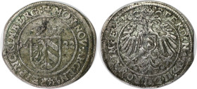 Altdeutsche Münzen und Medaillen, NÜRNBERG. Ferdinand II. 15 Kreuzer (1/8 Taler) 1622. Silber. KM 60. Sehr schön
