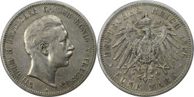 Deutsche Münzen und Medaillen ab 1871, REICHSSILBERMÜNZEN, Preußen. Wilhelm II. (1888-1918). 5 Mark 1896 A. Silber. Jaeger 104. Sehr schön