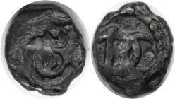 Europäische Münzen und Medaillen, Dänemark / Denmark. DÄNEMARK DÄNISCH-OSTINDIEN TRANKEBAR. Christian V. (1670-1699). Blei-1 Kas ND (1670-1699), Mit M...