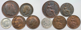 Europäische Münzen und Medaillen, Großbritannien / Vereinigtes Königreich / UK / United Kingdom, Lots und Sammlungen. 3 Pence 1902, KM 797.1 (Ss). 1/2...