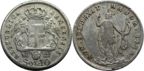 Europäische Münzen und Medaillen, Italien / Italy. Genua. Dogi Biennali (1528-1797). 10 Soldi 1814. Silber. Mont. 109. Sehr schön
