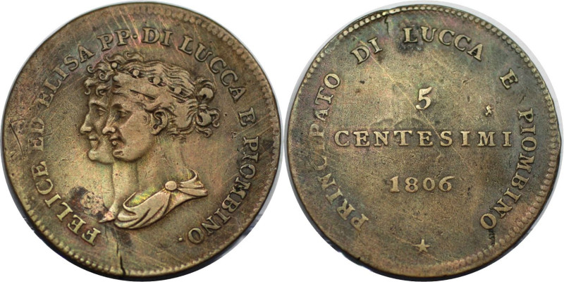 Europäische Münzen und Medaillen, Italien / Italy. Lucca. Elisa Bonaparte und Fe...