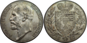 Europäische Münzen und Medaillen, Liechtenstein. Johann II. (1858-1929). 5 Kronen 1910, Wien. Silber. 24,07 g. Dav. 216, HMZ 2-1376d. Vorzüglich