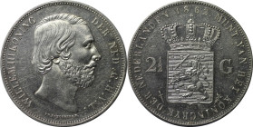 Europäische Münzen und Medaillen, Niederlande / Netherlands. Wilhelm III. (1849-1890). 2-1/2 Gulden 1862. KM 82. Vorzüglich, berieben