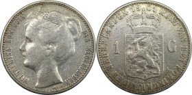 Europäische Münzen und Medaillen, Niederlande / Netherlands. Wilhelmina (1890-1948). 1 Gulden 1901. Silber. KM 122.1. Sehr schön