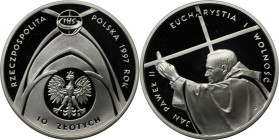 Europäische Münzen und Medaillen, Polen / Poland. Pope. 10 Zlotych 1997. 14,14 g. 0.925 Silber. 0.42 OZ. KM Y#322. Polierte Platte