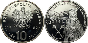 Europäische Münzen und Medaillen, Polen / Poland. Akademie zu Krakau. 10 Zlotych 1999. 14,14 g. 0.925 Silber. 0.42 OZ. KM Y# 362. Polierte Platte