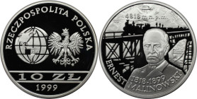 Europäische Münzen und Medaillen, Polen / Poland. Gedenkmünze. E. Malinowski. 10 Zlotych 1999. 14,14 g. 0.925 Silber. 0.42 OZ. KM Y# 378. Polierte Pla...