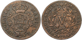 Europäische Münzen und Medaillen, Portugal. Maria I. 5 Reis 1799. Kupfer. KM 305. Sehr schön-vorzüglich