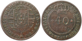 Europäische Münzen und Medaillen, Portugal. PORTUGIESISCHE BESITZUNGEN. MOZAMBIQUE. 40 Reis 1819. Kupfer. KM 19. Sehr schön-vorzüglich