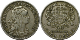Europäische Münzen und Medaillen, Portugal. PORTUGIESISCHE BESITZUNGEN. CAPE VERDE. 50 Centavos 1930. Nickel-Bronze. KM 4. Sehr schön-vorzüglich