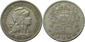 Europäische Münzen und Medaillen, Portugal. PORTUGIESISCHE BESITZUNGEN. GUINEA BISSAU. 1 Escudo 1933. Nickel-Bronze. KM 5. Vorzüglich