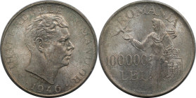 Europäische Münzen und Medaillen, Rumänien / Romania. Mihael I. 100000 Lei 1946. 25,0 g. 0.700 Silber. 0.56 OZ. KM 71. Fast Stempelglanz. Kl.Kratzer...