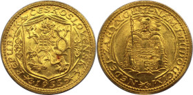 Europäische Münzen und Medaillen, Tschechoslowakei / Czechoslovakia. Dukat 1933. Gold. 3,49 g. Friedberg 2. Stempelglanz