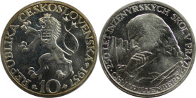 Europäische Münzen und Medaillen, Tschechoslowakei / Czechoslovakia. 250 Jahre der Tschechischen Technischen Universität. 10 Kronen 1957. 12,0 g. 0.50...