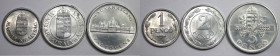 Europäische Münzen und Medaillen, Ungarn / Hungary, Lots und Sammlungen. 1 Pengö 1942, 2 Pengö 1943, 5 Pengö 1945. Lot von 3 Münzen. Aluminium. KM 521...