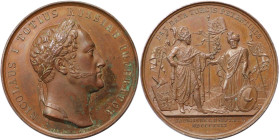 Russische Münzen und Medaillen, Nikolaus I. (1826-1855). Bronzemedaille 1829, von H. Gube. Auf den Frieden von Adrianopel mit der Türkei. 39,95 g. 38,...