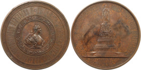 Russische Münzen und Medaillen, Alexander II. (1854-1881). Bronzenes Medaillon 1873, von P. Mescheryakov und A. Semenov. Auf die Errichtung des Denkma...