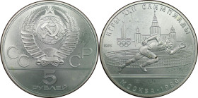 Russische Münzen und Medaillen, UdSSR und Russland. XXII. Olympische Sommerspiele, Moskau 1980. 5 Rubel 1978. 16,67 g. 0.900 Silber. 0.48 OZ. KM 154. ...