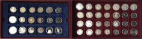 Russische Münzen und Medaillen, Lots und Sammlungen Russische Münzen und Medaillen. Set 46 Stück. 100 Jahre Russland. 21 x 1 Rubel, 2 Rubel, 6 x 3 Rub...