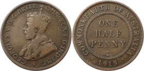 Weltmünzen und Medaillen, Australien / Australia. George V. 1/2 Penny 1915 H. Bronze. KM 22. Sehr schön