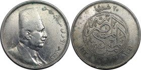 Weltmünzen und Medaillen, Ägypten / Egypt. Fuad I. 20 Piastres 1923 H, Heaton. Silber. KM 338. Sehr schön-vorzüglich