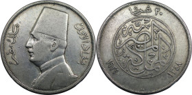 Weltmünzen und Medaillen, Ägypten / Egypt. Fuad I. 20 Piastres 1929 BP. Silber. KM 352. Sehr schön-vorzüglich