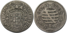 Weltmünzen und Medaillen, Brasilien / Brazil. Pedro II. (1683-1706). 640 Reis 1695. Silber. KM 83. Sehr schön