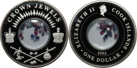 Weltmünzen und Medaillen, Cookinseln / Cook Islands. "Dollar Juwelen 2002". 1 Dollar 2002. Silber. 0.8 OZ. KM 396. Polierte Platte