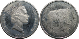 Weltmünzen und Medaillen, Cookinseln / Cook Islands. Gefährdete Weltwildleben-Reihe - Afrikanischer Elefant. 50 Dollars 1990. 19,40 g. 0.925 Silber. 0...