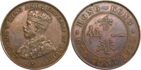 Weltmünzen und Medaillen, Hong Kong. George V. 1 Cent 1923. Bronze. KM 16. Fast Stempelglanz