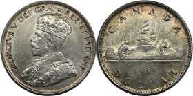 Weltmünzen und Medaillen, Kanada / Canada. George V. (1910-1936). 1 Dollar 1936. 23,33 g. 0.800 Silber. 0.6 OZ. KM 31. Fast Stempelglanz. Patina