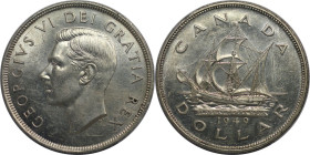 Weltmünzen und Medaillen, Kanada / Canada. Beitritt von Neufundland zu Kanada. 1 Dollar 1949. 23,33 g. 0.800 Silber. 0.6 OZ. KM 47. Fast Stempelglanz....