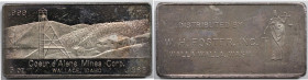 Medaillen und Jetons, Silberbarren / Silver Bar. Coeur d’Alene Mines Corp. Wallace, Idaho. 1968. W. H. Foster, Inc. Walla Walla, Wash. 3 OZ .999 Silbe...