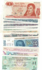 Banknoten, Argentinien / Argentina, Lots und Sammlungen. 2 x 1, 2 x 5, 4 x 10, 50, 500, 1000 Pesos 1974-84 (P.287, 311, 294, 312, 295, 300, 313, 301, ...