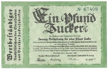 Banknoten, Deutschland / Germany. Deutsches Reich, Mecklenburg-Vorpommern. 1 Pfund Zucker 1923. Stralsunder Zuckerfabrik. II
