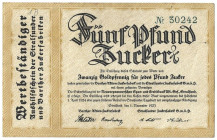 Banknoten, Deutschland / Germany. Deutsches Reich, Mecklenburg-Vorpommern. 5 Pfund Zucker 1923. Stralsunder Zuckerfabrik. II