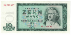 Banknoten, Deutschland / Germany. DDR. 10 Mark 1964. Ro.355a. I