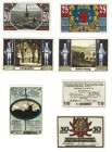 Banknoten, Deutschland / Germany, Lots und Sammlungen. Segeberg 25 und 50 Pfennig 1920. Schneeberg 2 x 50 Pfennig 1921. Sonderburg 10 und 50 Pfennig 1...