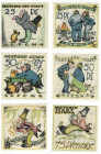 Banknoten, Deutschland / Germany, Lots und Sammlungen. Altona. 2 x 25 Pfennig, 2 x 50 Pfennig, 2 x 75 Pfennig 1921 Notgeld. Lot von 6 Banknoten. Kasse...