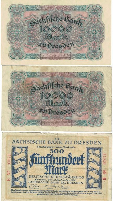 Banknoten, Deutschland / Germany, Lots und Sammlungen. Sächsische Bank zu Dresde...