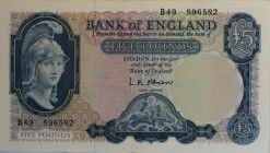 Banknoten, Großbritannien / Great Britain. 5 Pounds ND (1957-1961). I