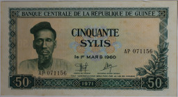Banknoten, Guinea. 50 Sylis 1971. Pick 018. II