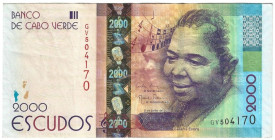 Banknoten, Kap Verde / Cape Verde. 2000 Escudos 2014. Pick 74. II