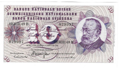 Banknoten, Schweiz / Switzerland. 10 Francs 1970. Serie 69 B 029997. I