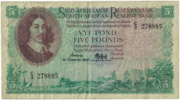Banknoten, Südafrika / South Africa. 5 Pounds 11 November, 1948. Pick 95. II-III