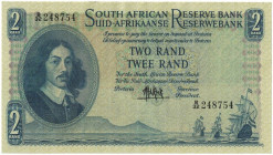 Banknoten, Südafrika / South Africa. 2 Rand ND (1961). Erste Zeilen mit Banknamen und Wert in Englisch. Pick 104a. I