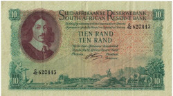 Banknoten, Südafrika / South Africa. 10 Rand ND (1962-1965). Erste Zeilen mit Banknamen und Wert in Afrikaans. Pick 107b. II